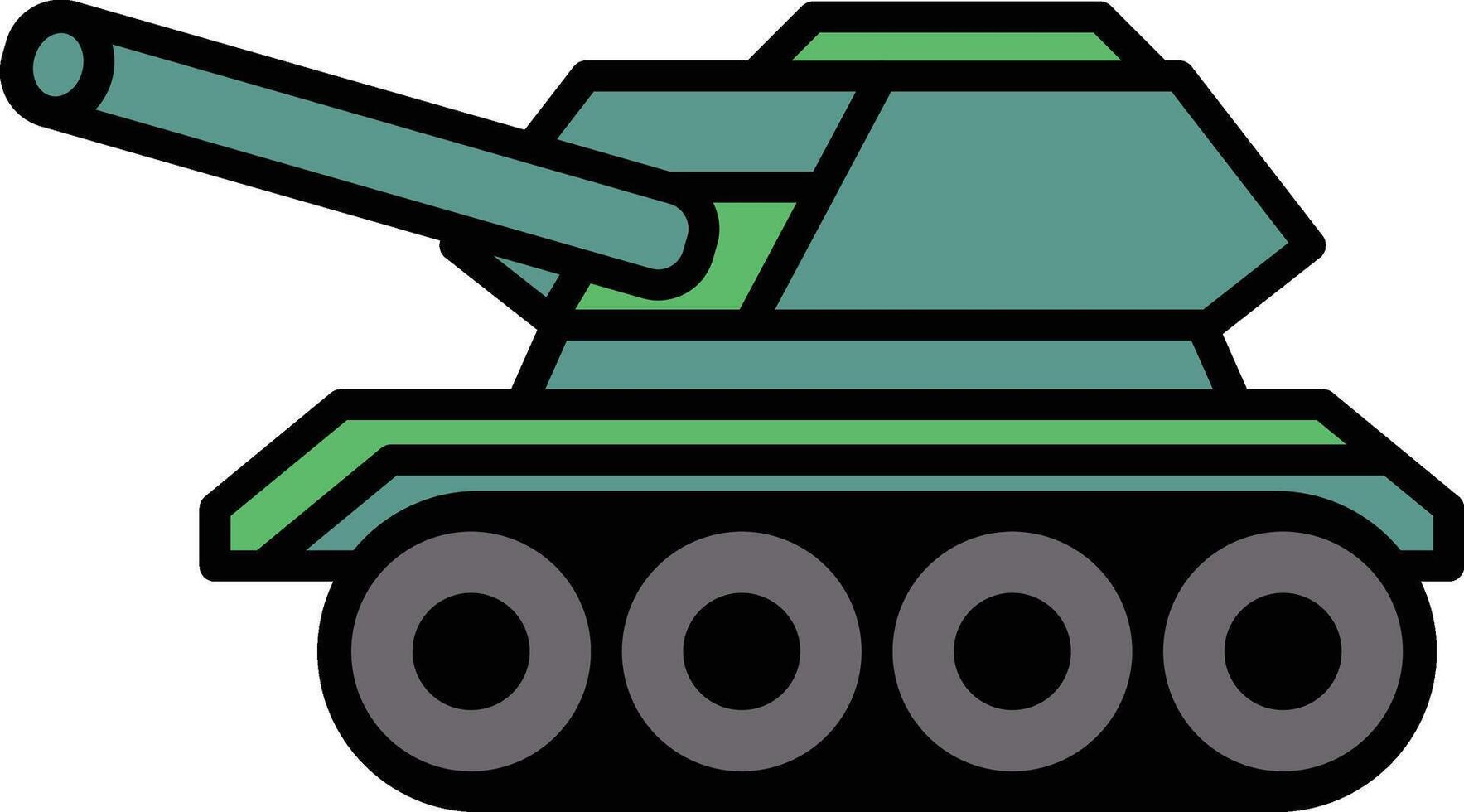 A black and white drawing of a tank vector