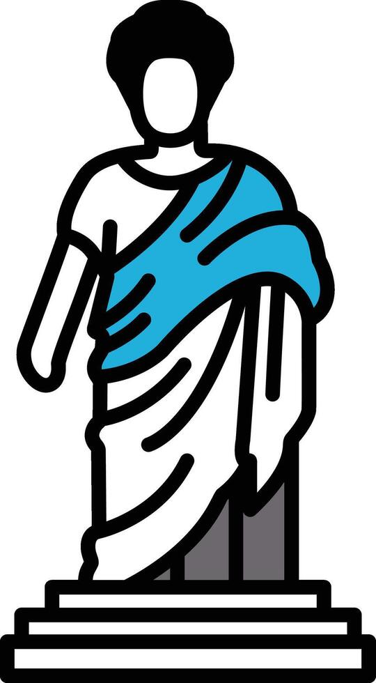 A statue of a man wearing a blue robe vector