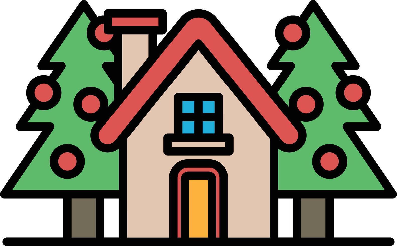 A house with a chimney and a window vector