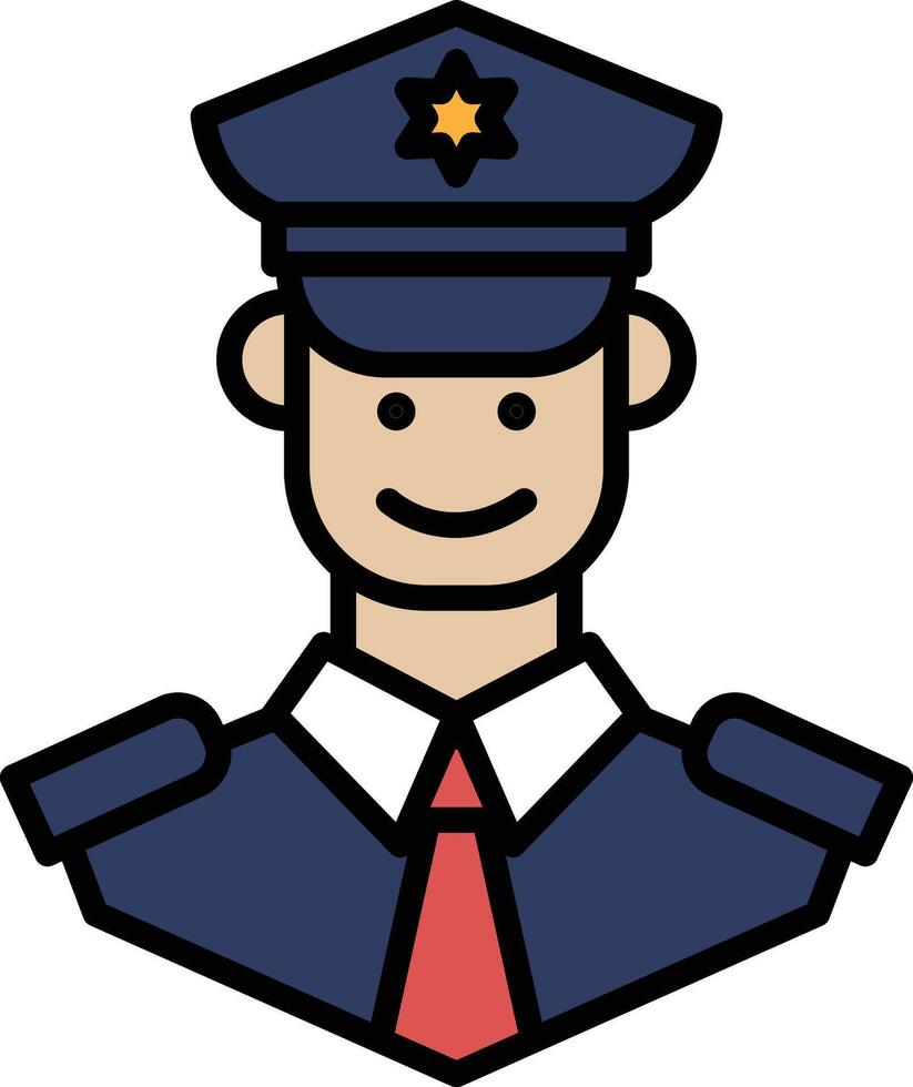 A policeman in a uniform with a smile on his face vector