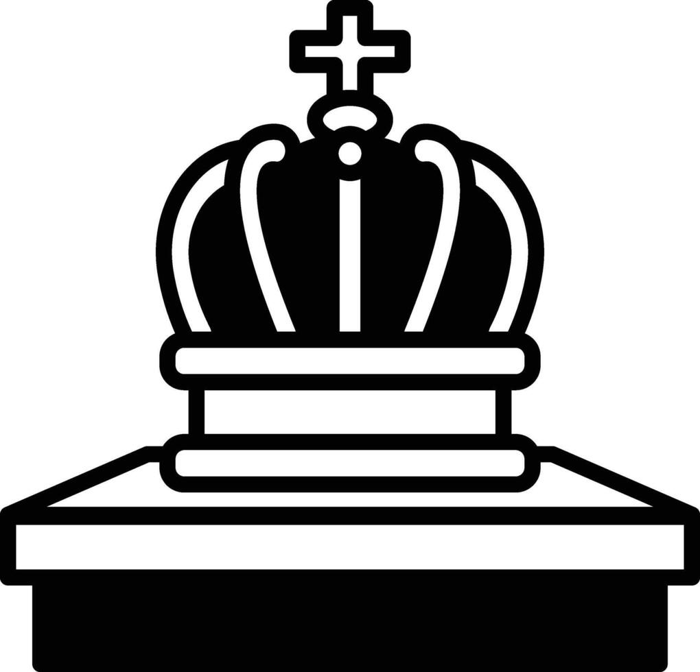 A crown with a cross on top of it vector
