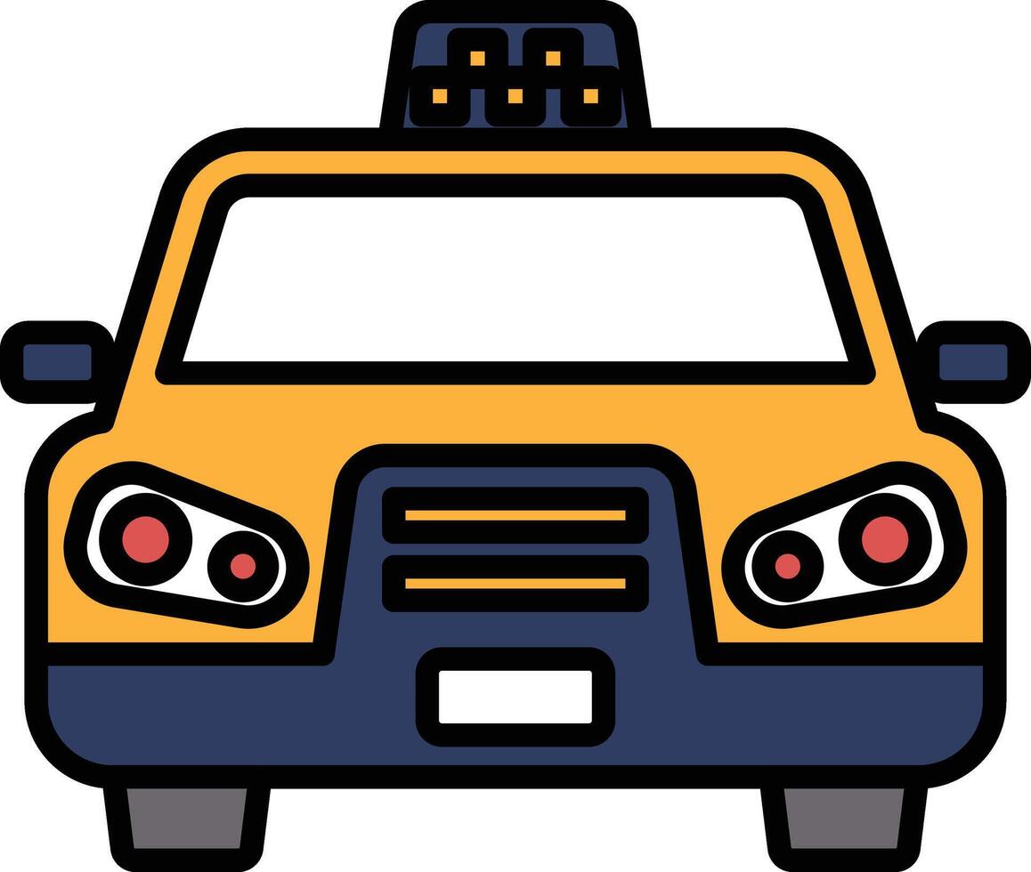 A black and white taxi cab with a red and white stripe vector