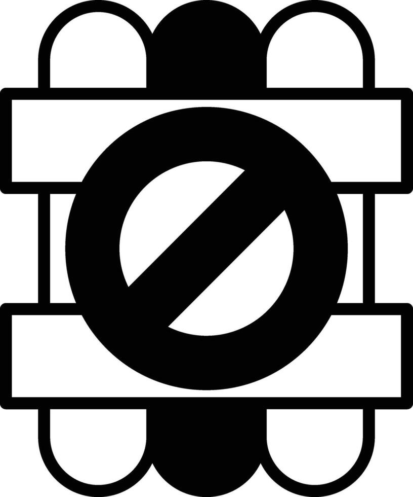 Forbidden bomb icon in line style vector