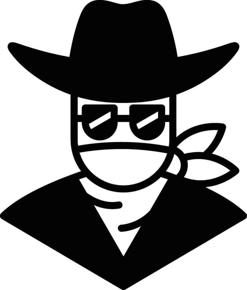 A cowboy with sunglasses and a bandana on his head vector