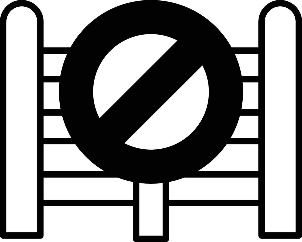 black and white sign with a circle and a line through it vector