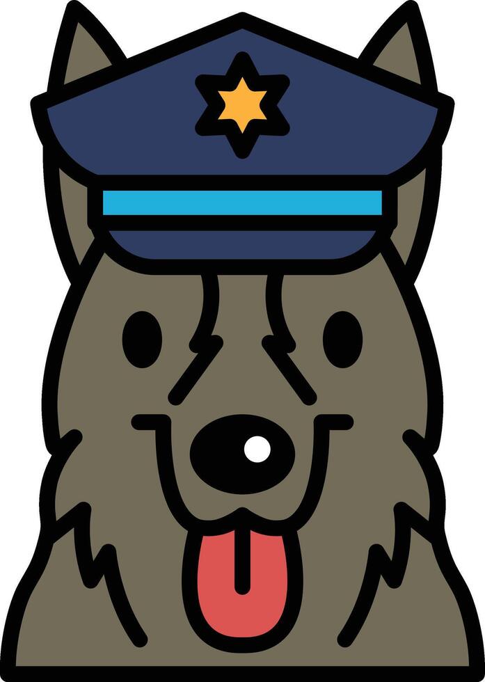 A dog wearing a police hat vector