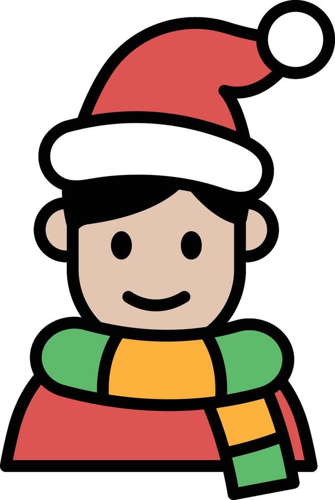 A cartoon character wearing a red hat and a green and yellow scarf vector