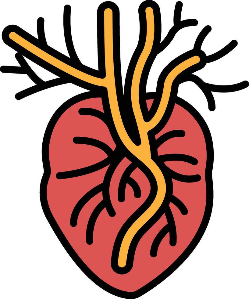 A black and white drawing of a heart with its veins vector