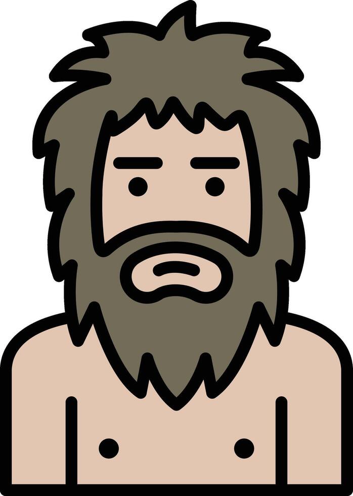 Ancient savage in line drawing style vector