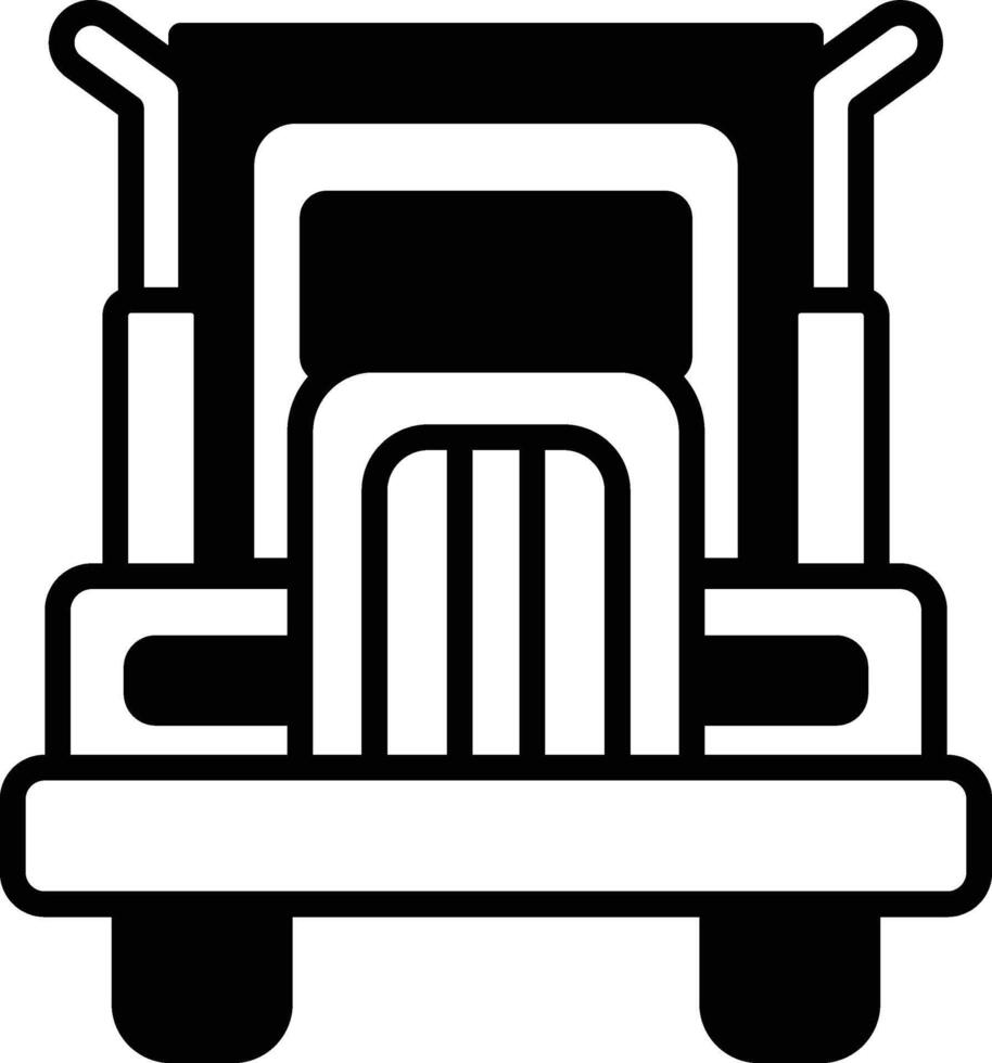 black and white truck with a white stripe on the side vector