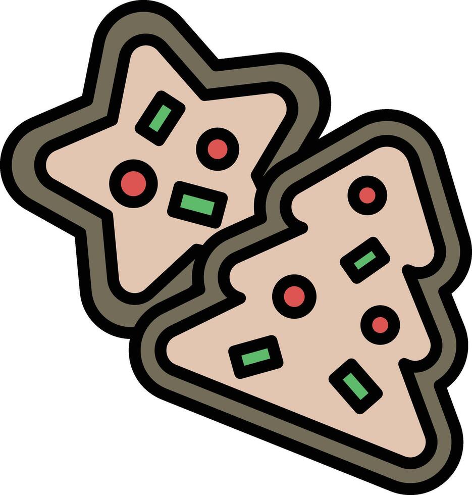 Christmas tree cookies in a Christmas theme vector