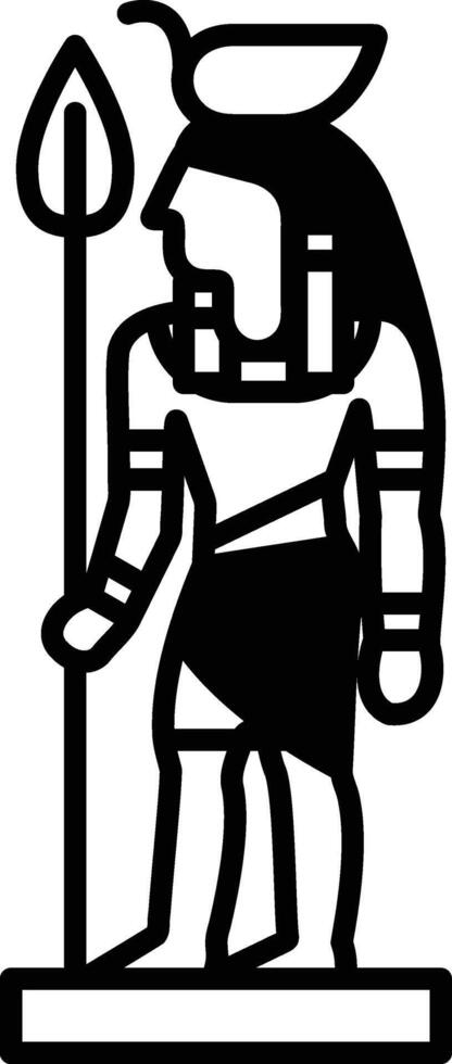 Ancient Egyptian sculpture in line style vector