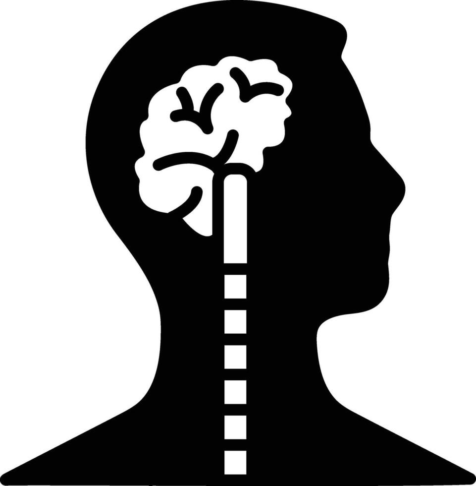 A man's head with a brain stem vector