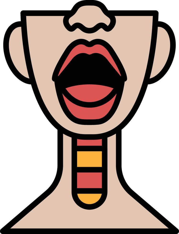 Throat organs in line drawing style vector