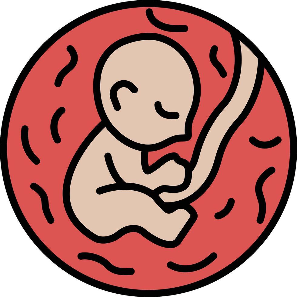 A baby is sleeping in a womb vector