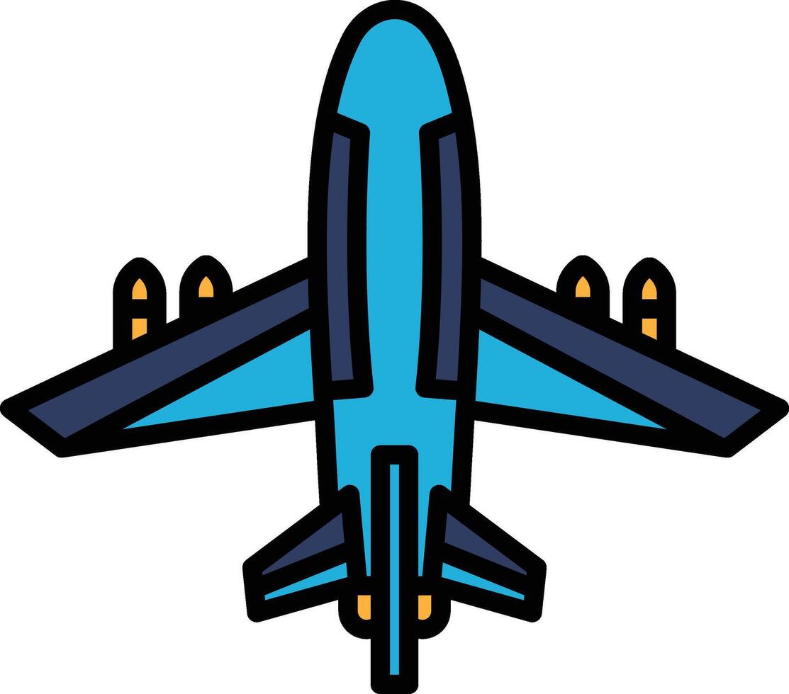 A drawing of an airplane vector