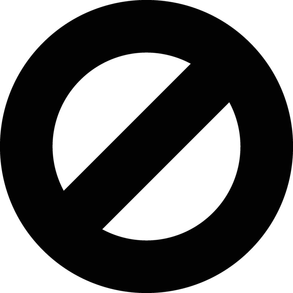 A black and white no entry sign vector