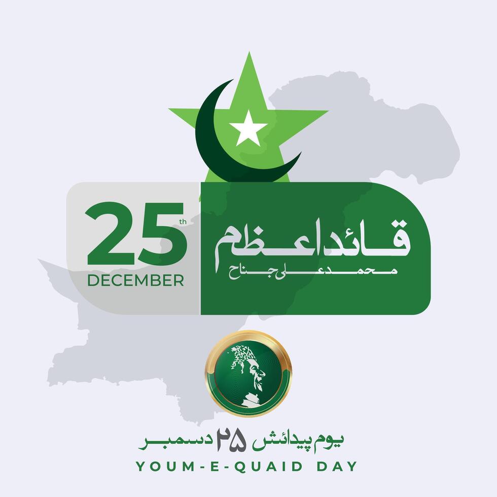 Quaid e azam Mohammad ali jinnah 25 december vector