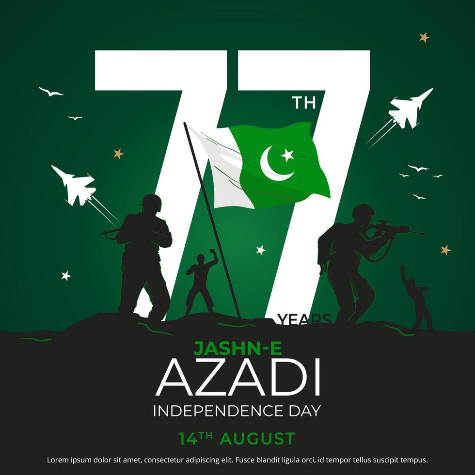 Happy Independence Day Pakistan. vector