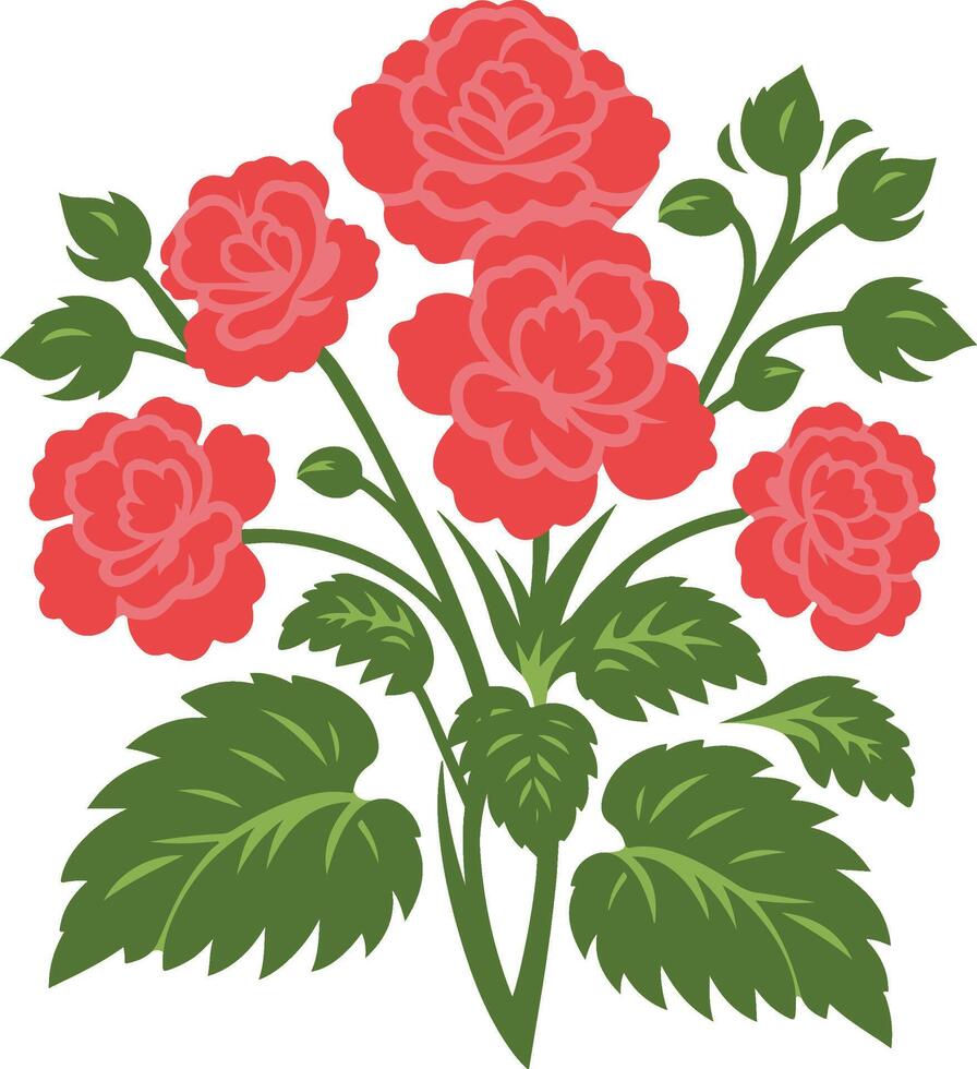 Decorative Begonia flowers symbol, Nature's artistry blooms in the delicate petals of a begonia. vector