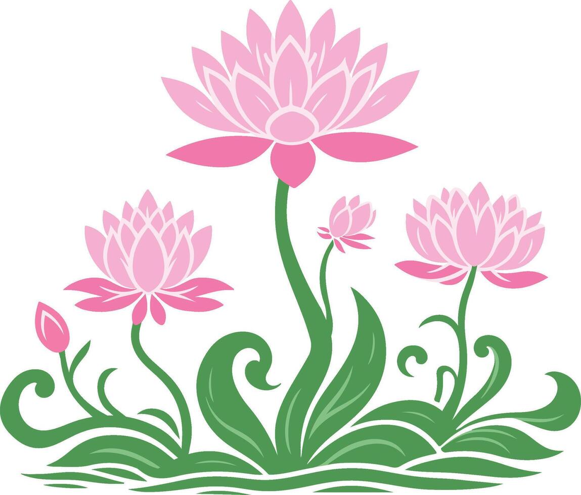 Water Lily flowers Symbol vector