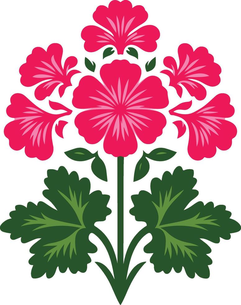Decorative Geranium flower Symbol vector