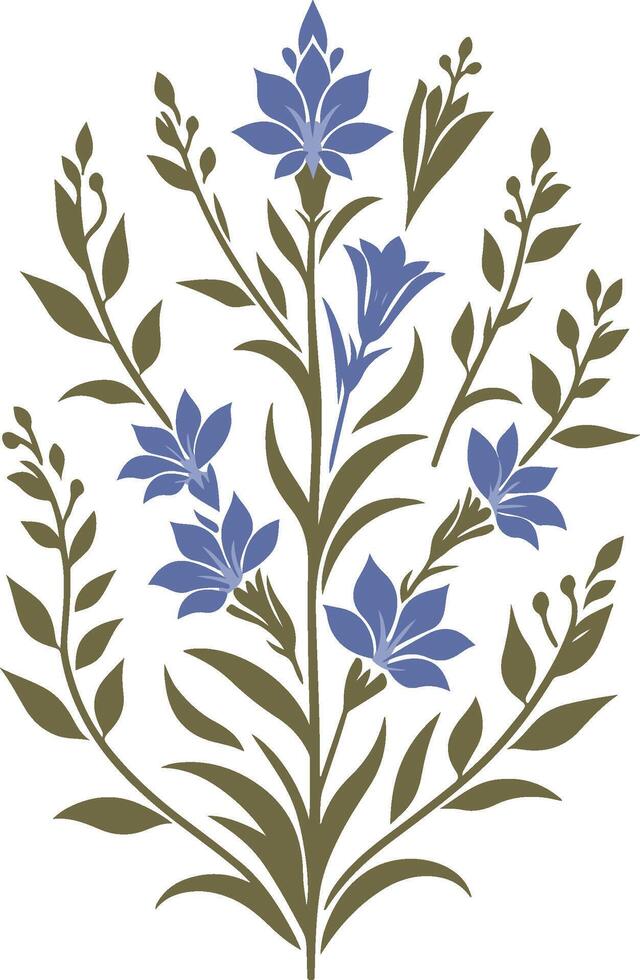 Decorative Lobelia flowers symbol vector
