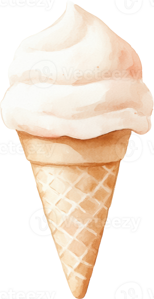 Watercolor Ice Cream Cone Is A Delightful Culinary Art Piece png