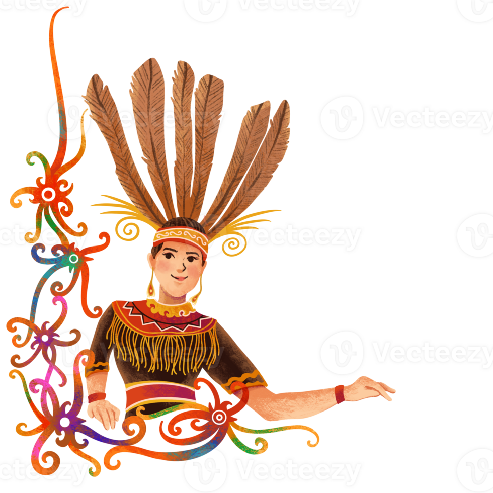 Kalimantan Dayak Dancers png