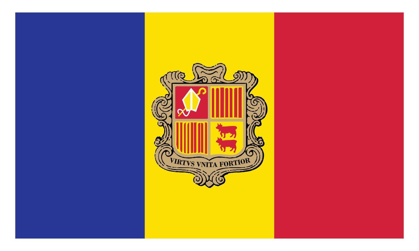 Andorra flag official colors and proportion illustration vector