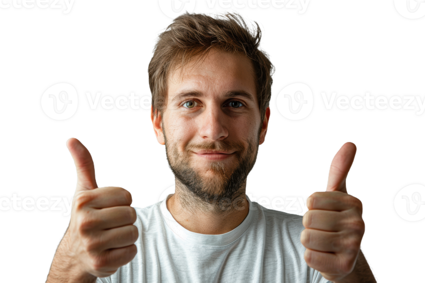 Smiling Man Gives Double Thumbs Up png