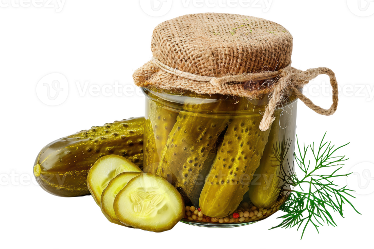 Crunchy Dill Pickles in a Jar png