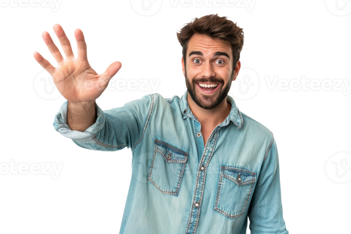 Excited Man Reaches Out For High Five png