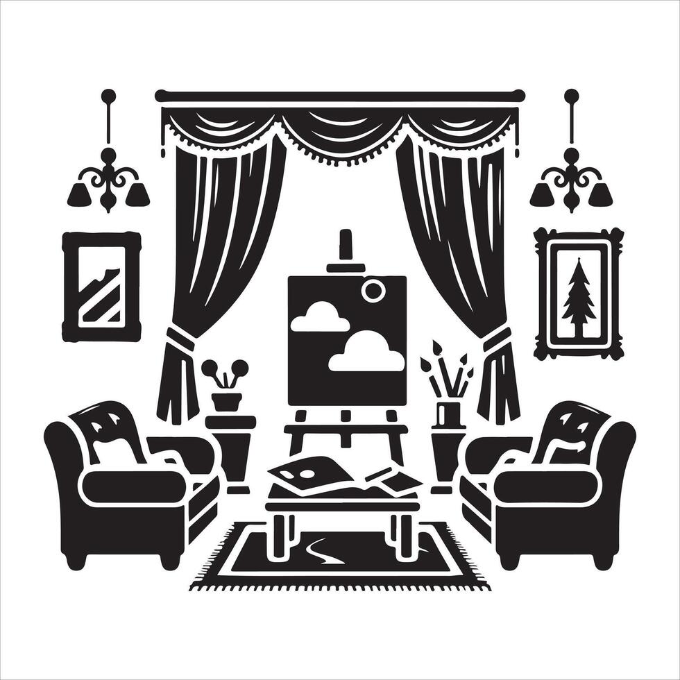 Drawing Room art illustration vector