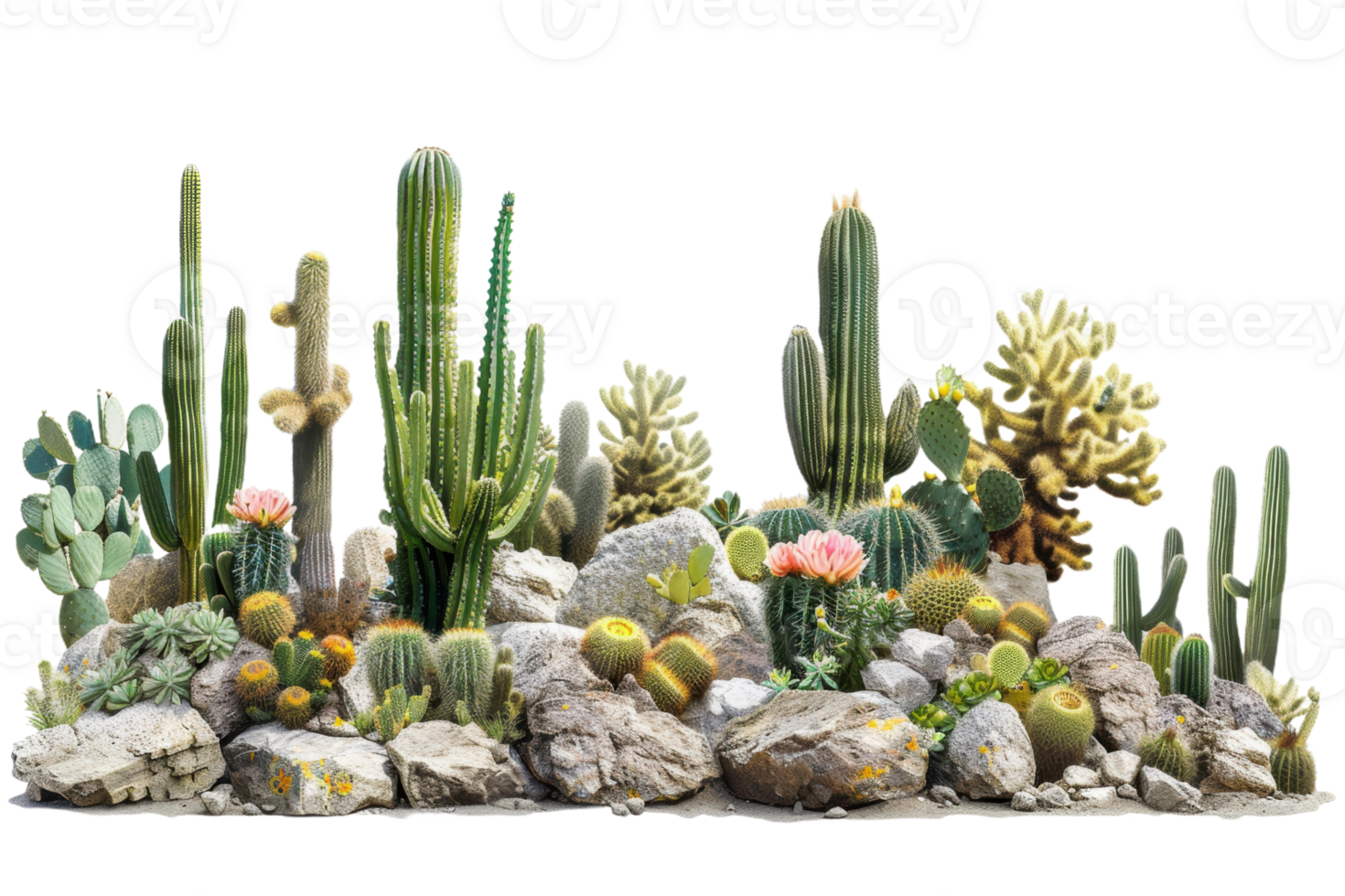 A Lush Oasis of Cactus in the Desert png