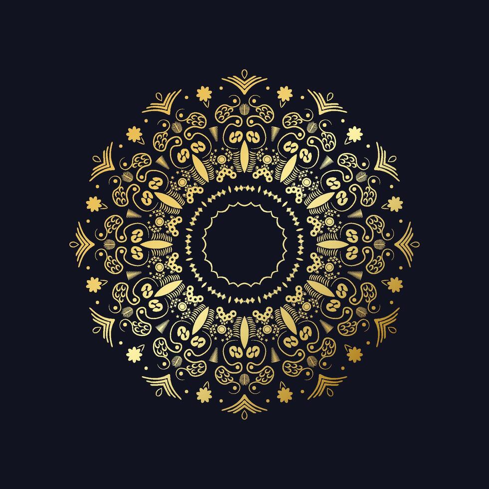 Golden effect luxury mandala vector