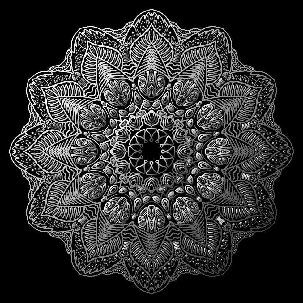 Black and white effect mandala vector