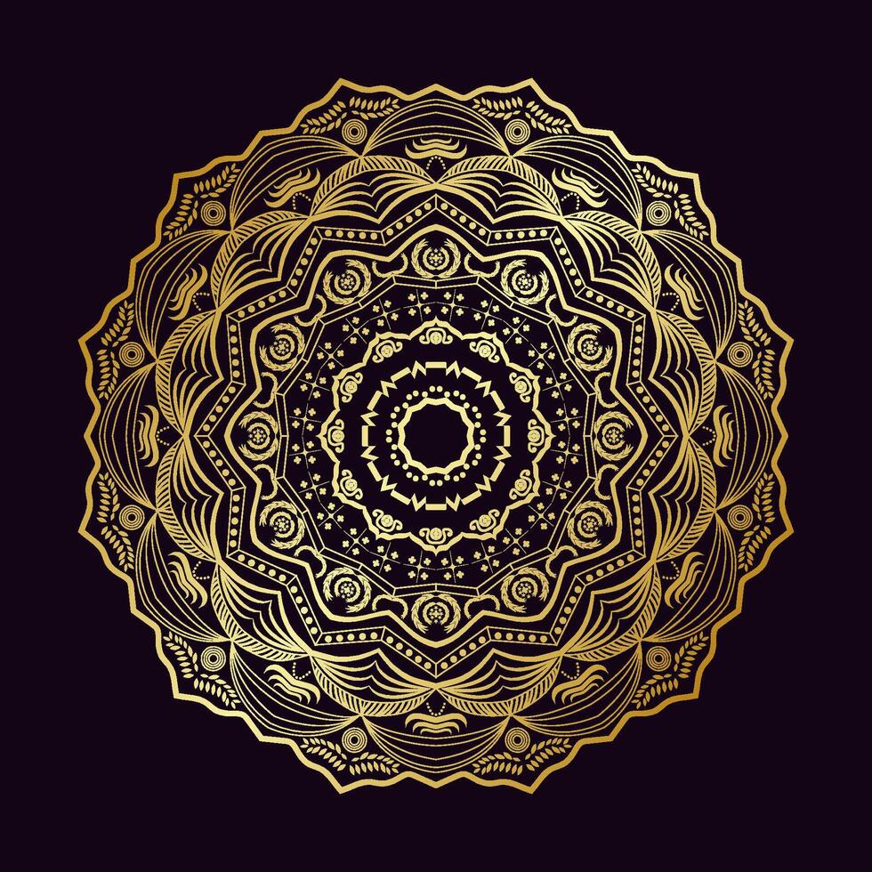 Golden effect royal mandala vector