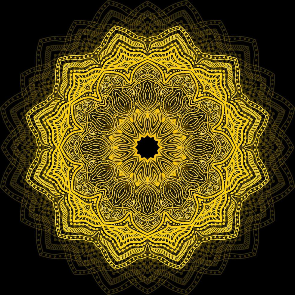Luxury golden effect henna vector