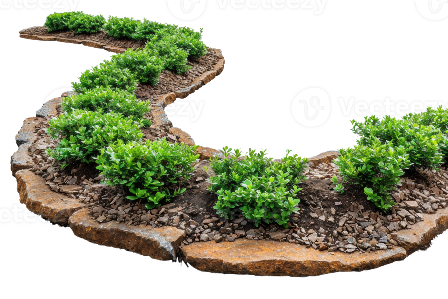 Stone Edging for a Winding Garden Path png