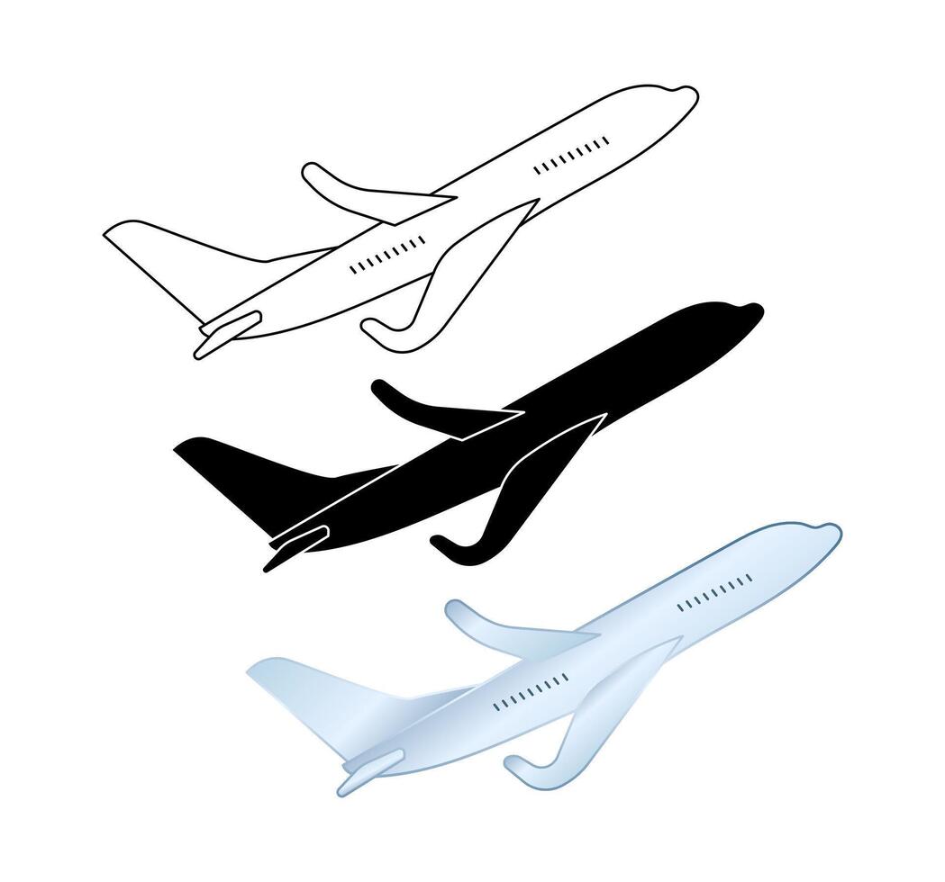 Flying Airplane illustration on a white background vector