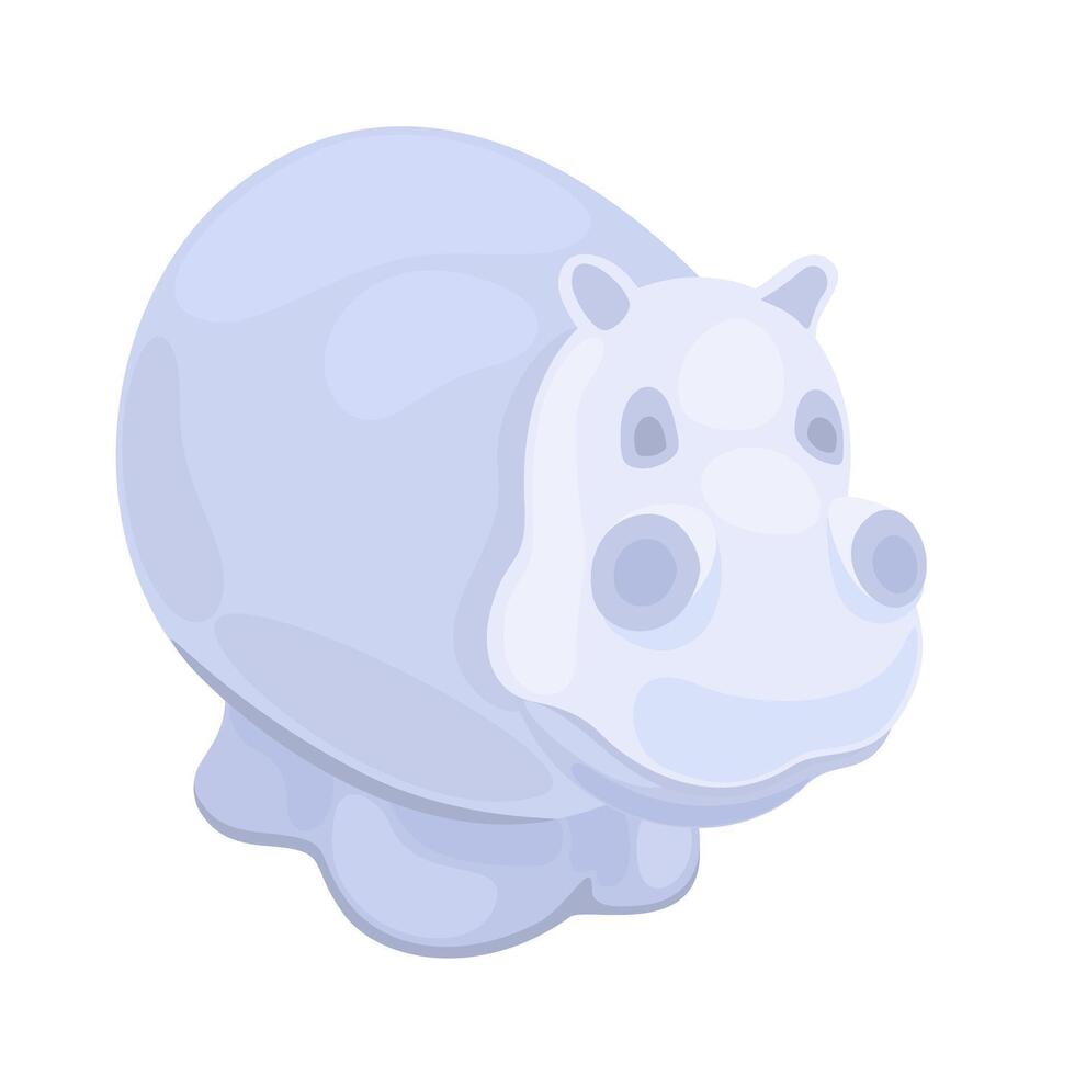 cute illustration of hippopotamus isolated on white background vector