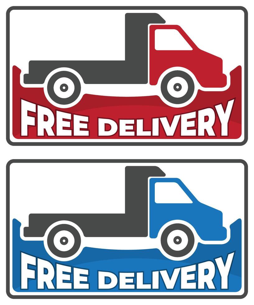 Free delivery business sale label design vector