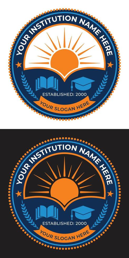 School logo design template and customizable education logo ideas vector