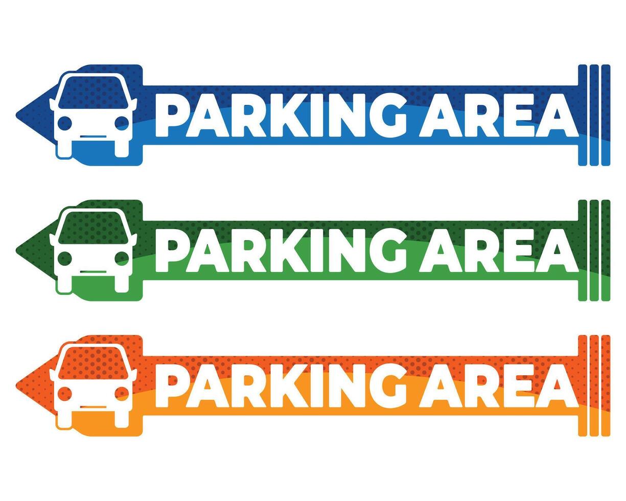 Parking area traffic sign design template vector