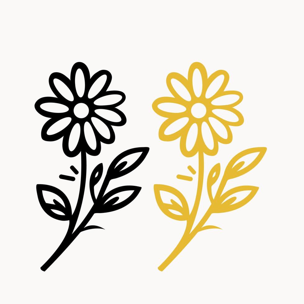 silhouette flower art design vector