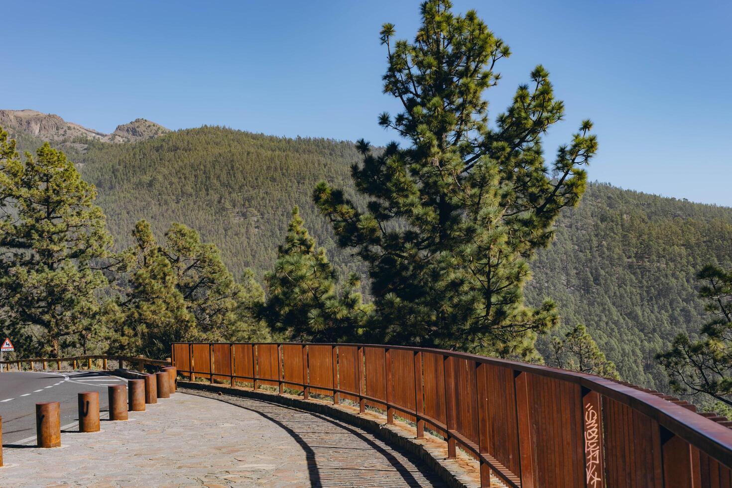 Route to reach the base of the Teide volcano. Tenerife Canary Islands Spain photo