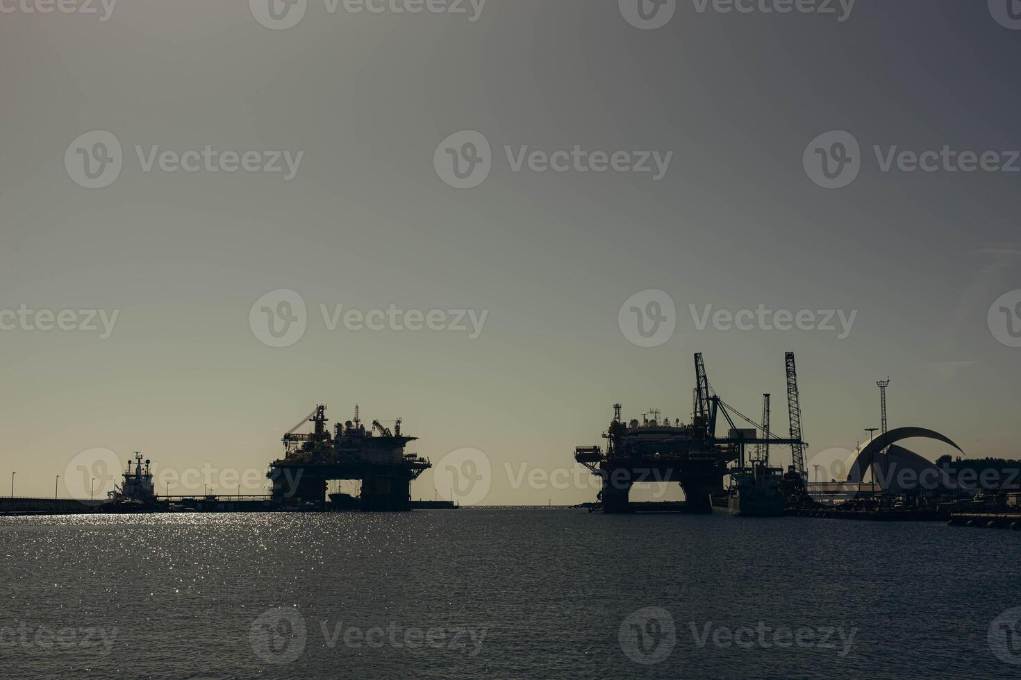 Oil rig,platform docked in the harbor of Santa Cruz de Tenerife photo