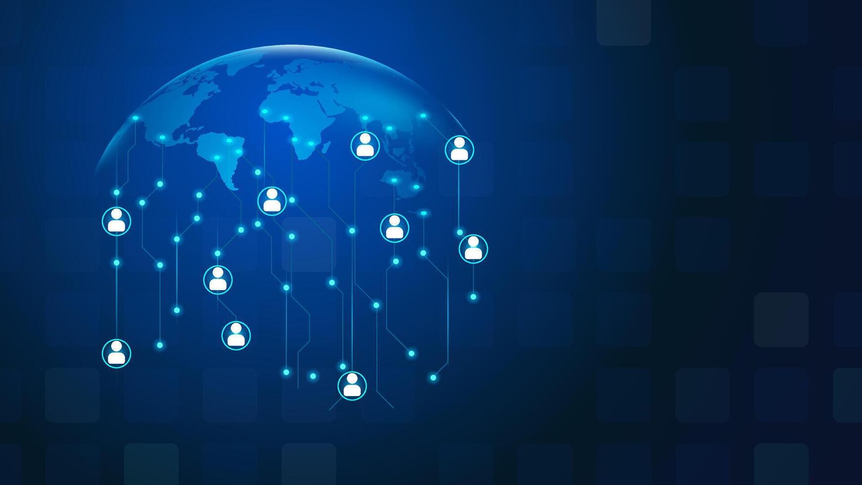Social network background. Information technology and communication on global. Human connecting circle business vector