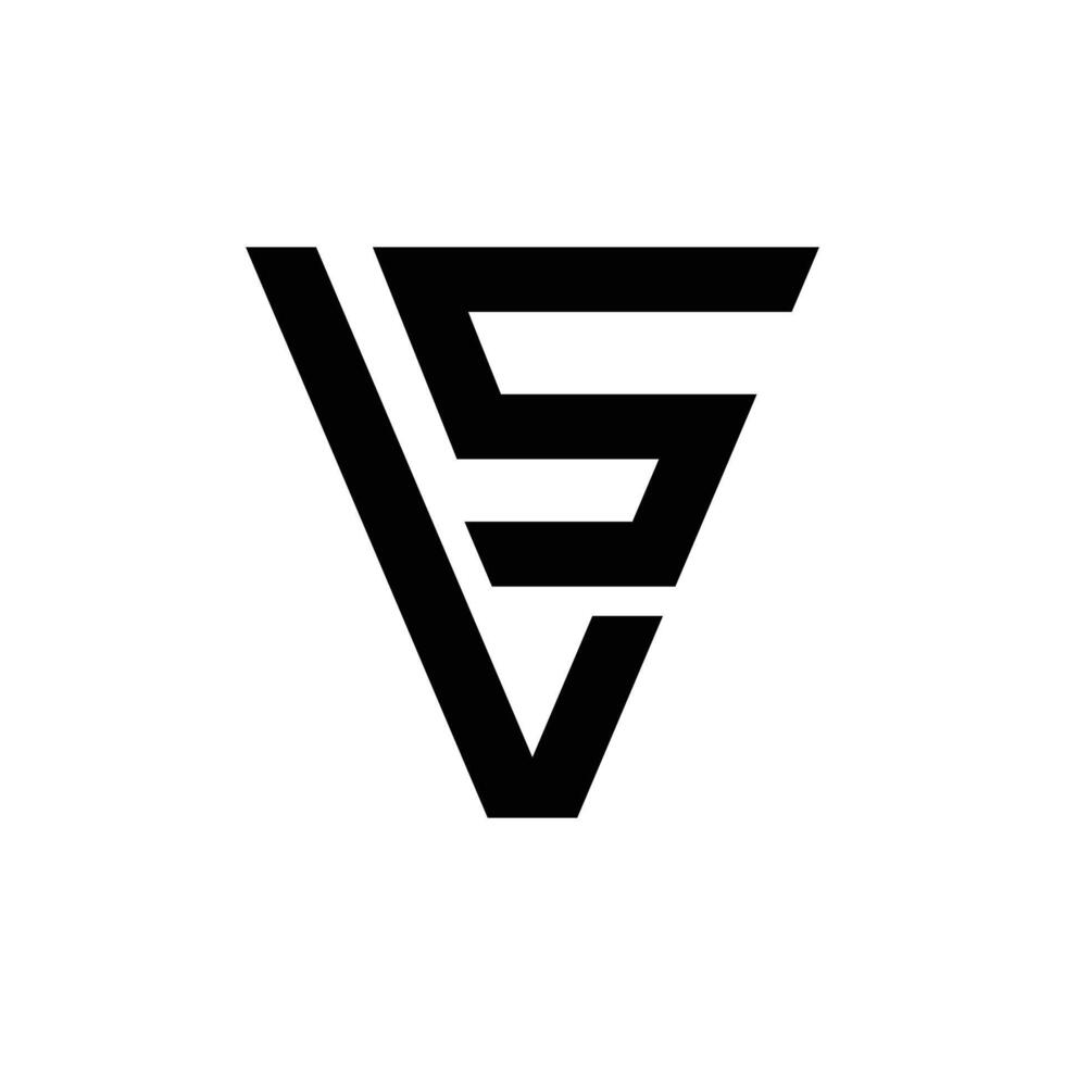 Letter Ls or Vs modern triangle shape typography logo vector